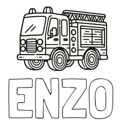 ENZO Coloring Page and Coloring page of a fire truck