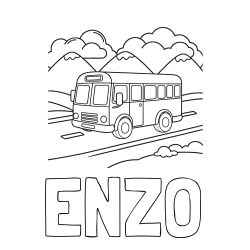 ENZO Coloring Page and Free Printable Coloring Page of a School Bus