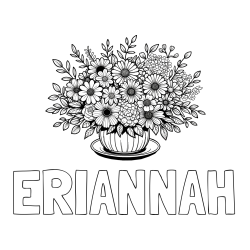Online Created Coloring Page - ERIANNAH Coloring Page and Beautiful Bouquet of Flowers Coloring Page