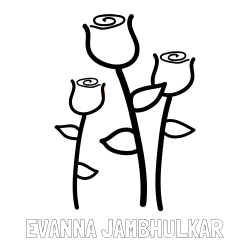 Online Created Coloring Page - EVANNA JAMBHULKAR Coloring Page and Three Roses Coloring Page