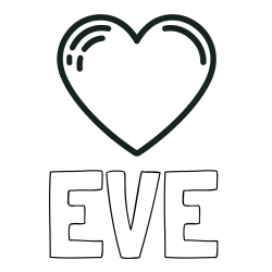 Online Created Coloring Page - EVE Coloring Page and Free Printable Coloring Page of a Heart