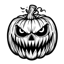 Evil Pumpkin Face Coloring Page