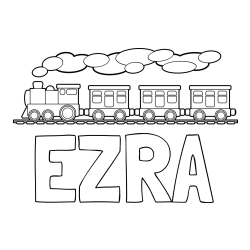 Online Created Coloring Page - EZRA Coloring Page and Kids’ Steam Locomotive Coloring Page