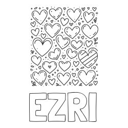Online Created Coloring Page - EZRI Coloring Page and Children's Coloring Page of Many Hearts