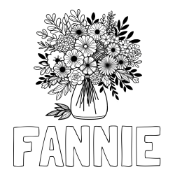 Online Created Coloring Page - FANNIE Coloring Page and Flower Bouquet Coloring Page