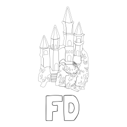 Online Created Coloring Page - FD Coloring Page and Abstract Castle Coloring Page - Simple Yet Detailed