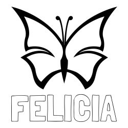 Online Created Coloring Page - FELICIA Coloring Page and Easy Coloring Page of a Butterfly