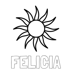 Online Created Coloring Page - FELICIA Coloring Page and Simple Sun Coloring Page for Kids