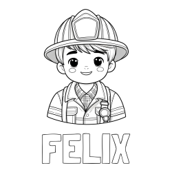 Online Created Coloring Page - FELIX Coloring Page and Young firefighter's coloring page