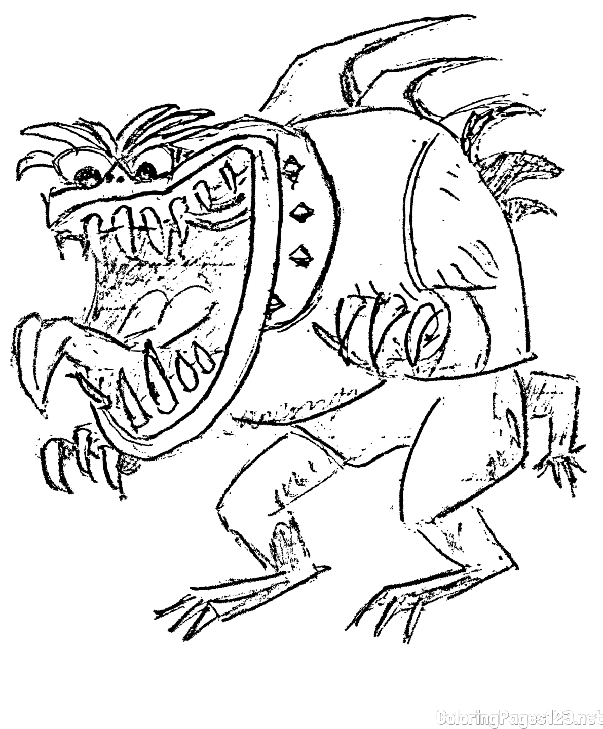 Fierce Monster Coloring Page