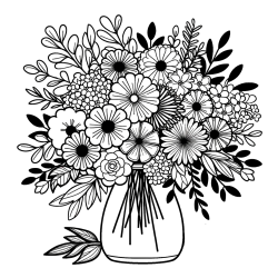 Flower Bouquet Coloring Page