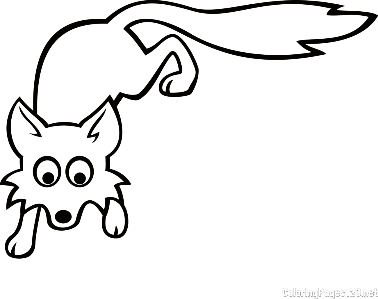 Fox on the Lookout Coloring Page