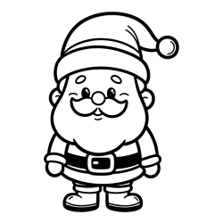 Free and Simple Coloring Page of Santa Claus