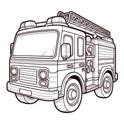 Free Coloring Page of a Fire Truck