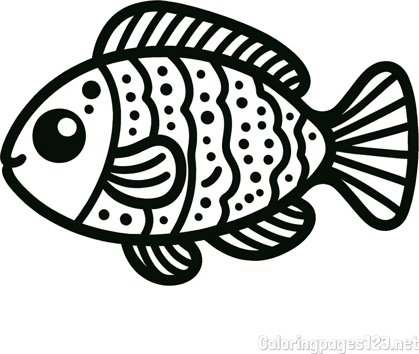 Free Coloring Page of a Fish
