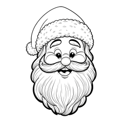 Free Coloring Page of Santa Claus' Head