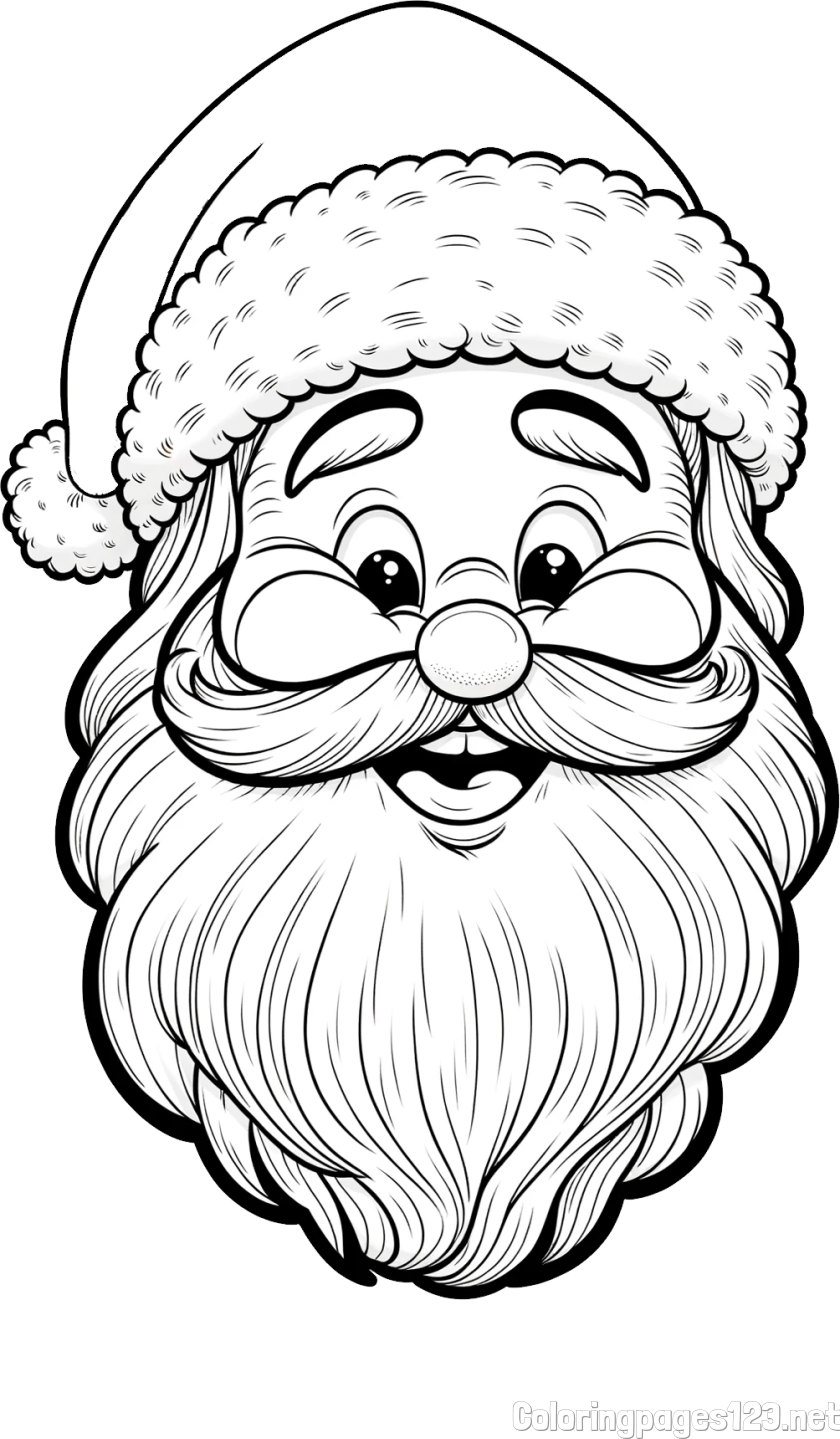 Free Coloring Page of Santa Claus' Head