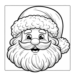 Free Coloring Page of Smiling Santa Claus