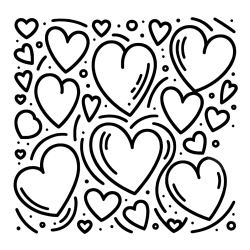 Free Printable Coloring Page of Hearts
