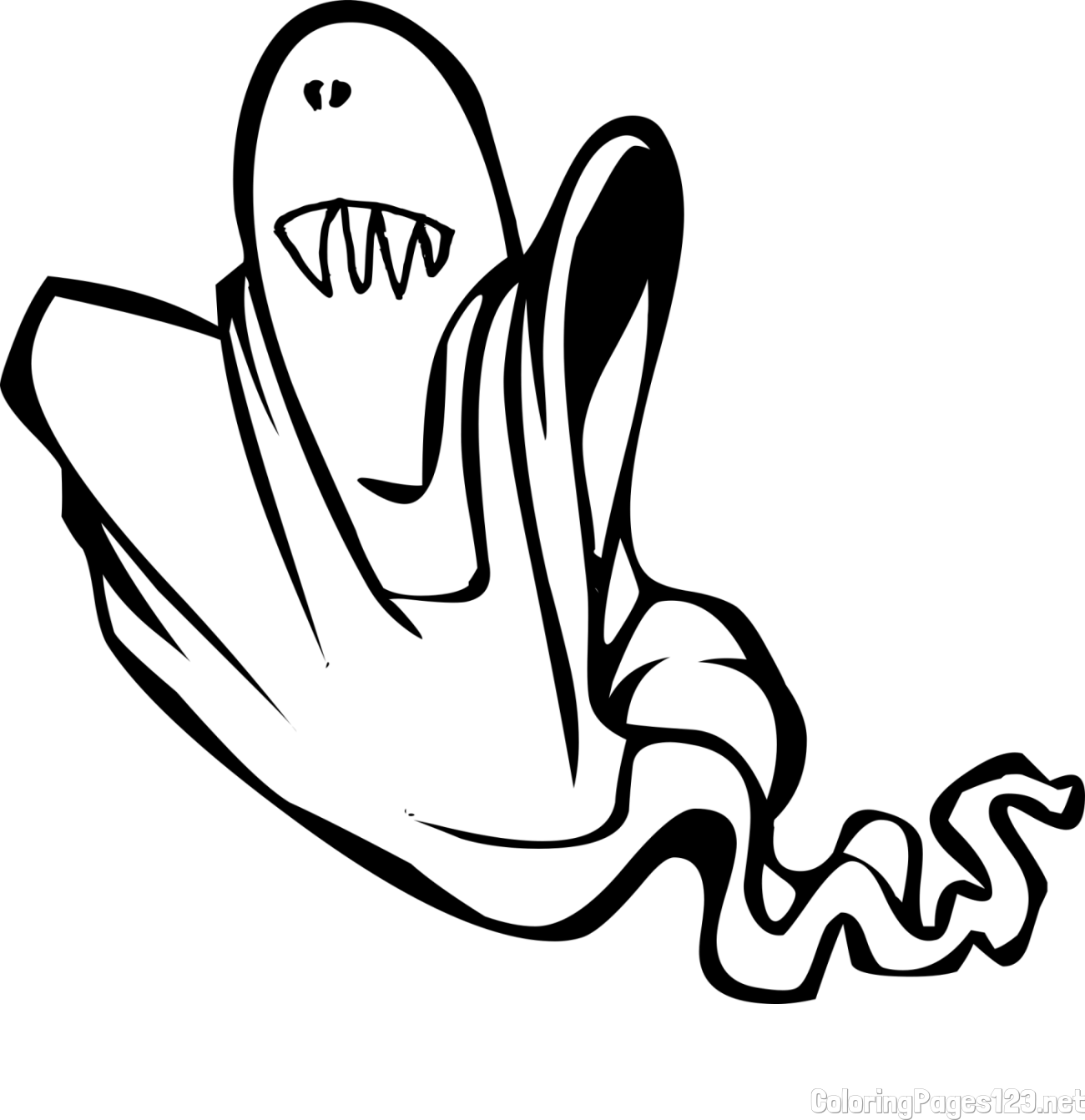 Funny Ghost Coloring Page for Kids