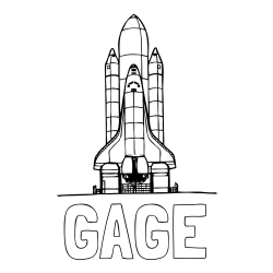 GAGE Coloring Page alongside Space Shuttle Coloring Page