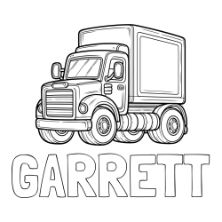 Online Created Coloring Page - GARRETT Coloring Page and Big Truck Coloring Page