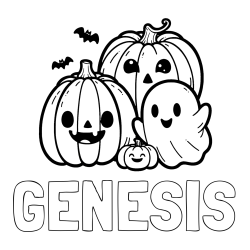 Online Created Coloring Page - GENESIS Coloring Page and Halloween Pumpkin and Ghost Coloring Page