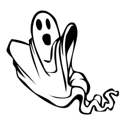 Ghost in Action Coloring Page for Kids