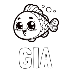 Online Created Coloring Page - GIA Coloring Page alongside Coloring Page of a Smiling Fish