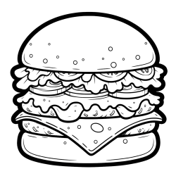 Giant Hamburger Coloring Page