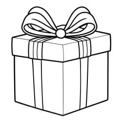 Gift Box with Bow Coloring Page