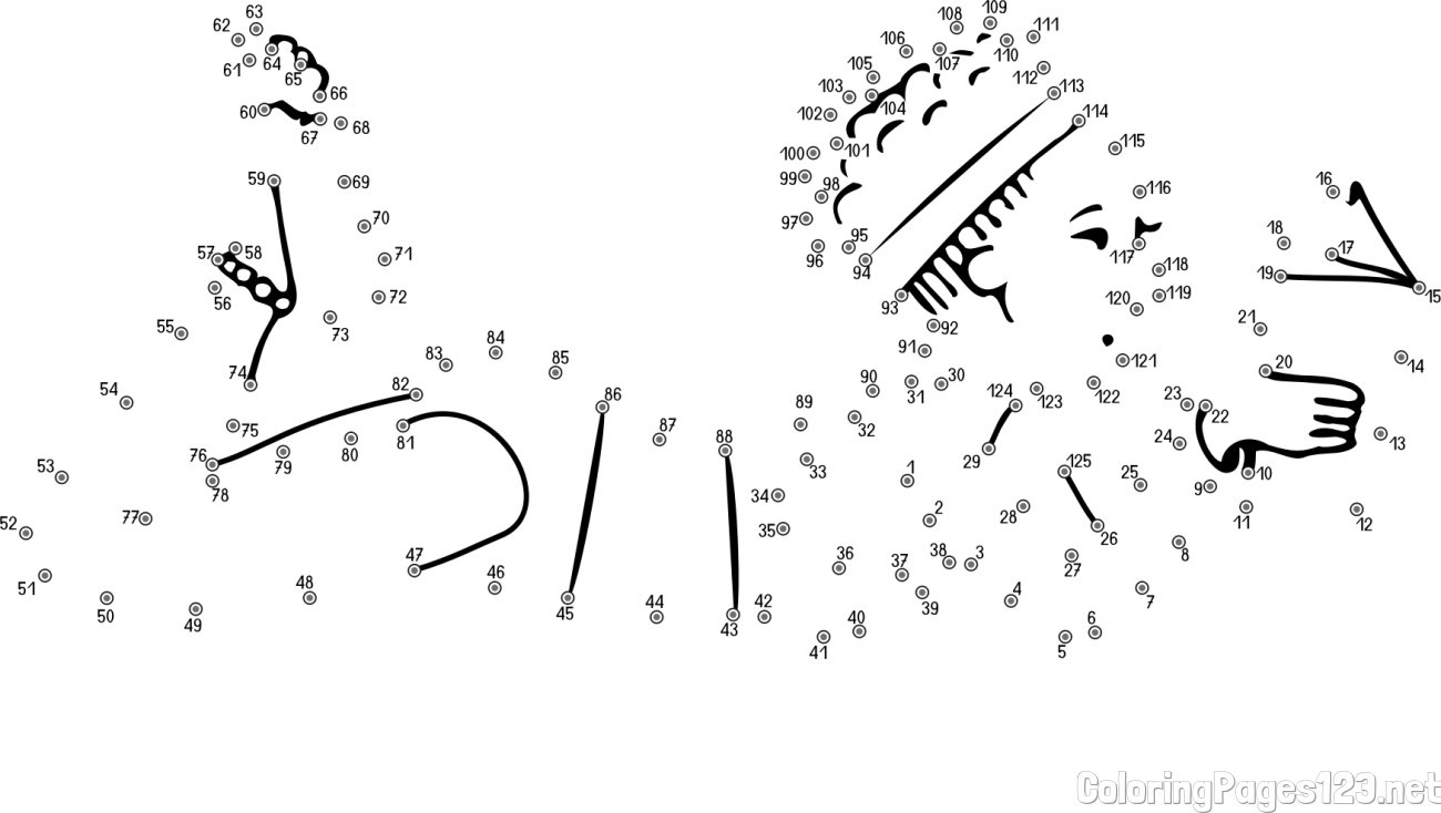 Girl Connect the Dots Coloring Page