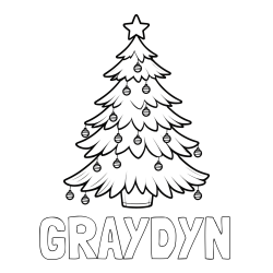 Online Created Coloring Page - GRAYDYN Coloring Page and Christmas Tree with Star and Ornaments Coloring Page