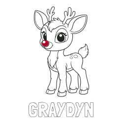 Online Created Coloring Page - GRAYDYN Coloring Page and Coloring Page of a Cute Deer (Rudolph)