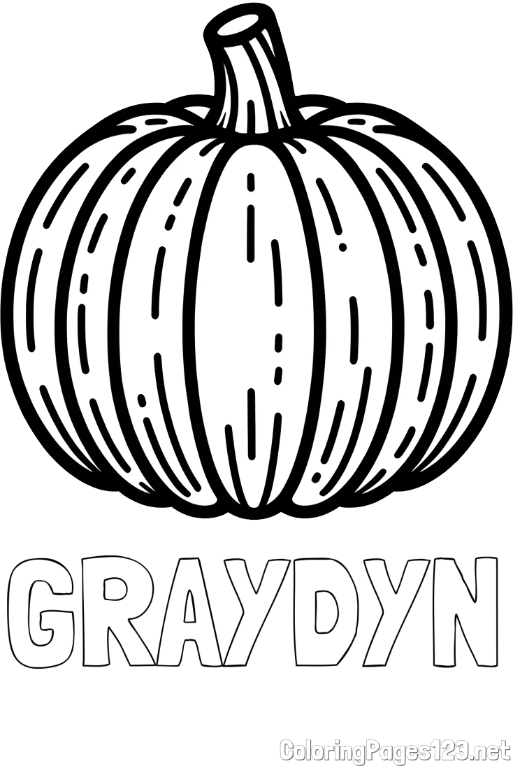 GRAYDYN Coloring Page and Easy Pumpkin Coloring
