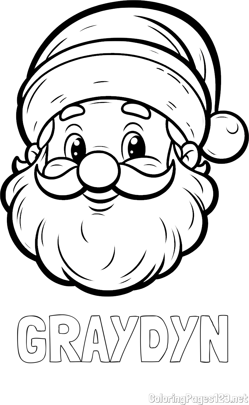 GRAYDYN Coloring Page and Easy Santa Claus Coloring Page