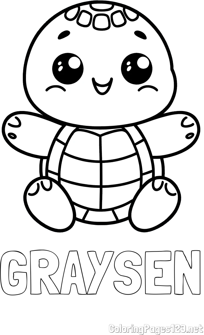 GRAYSEN Coloring Page and Easy Coloring Page of Turtle