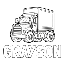 Online Created Coloring Page - GRAYSON Coloring Page and Big Truck Coloring Page
