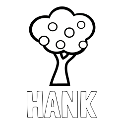 Online Created Coloring Page - HANK Coloring Page and Apple Tree Coloring Page