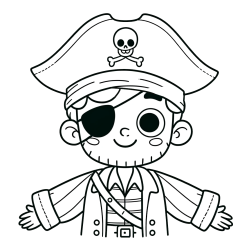 Happy Pirate Coloring Page