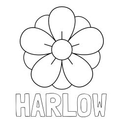HARLOW Coloring Page alongside Flower Without Stem Coloring Page