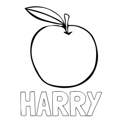 Online Created Coloring Page - HARRY Coloring Page and Simple Apple Coloring Page