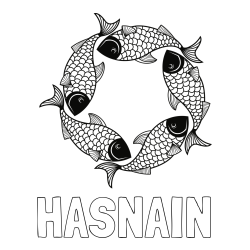 Online Created Coloring Page - HASNAIN Coloring Page and Mandala Coloring Page of Fishes