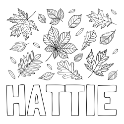 Online Created Coloring Page - HATTIE Coloring Page and Autumn Leaves Coloring Page