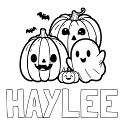 Online Created Coloring Page - HAYLEE Coloring Page and Halloween Pumpkin and Ghost Coloring Page