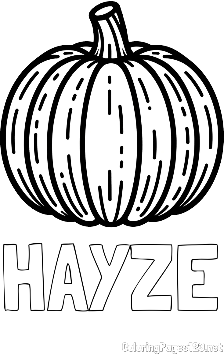 HAYZE Coloring Page and Easy Pumpkin Coloring