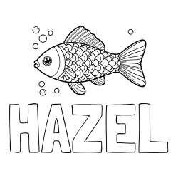 Online Created Coloring Page - HAZEL Coloring Page and Simple Coloring Page of a Fish
