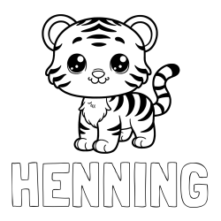 Online Created Coloring Page - HENNING Coloring Page and Cute Tiger Cub Coloring Page