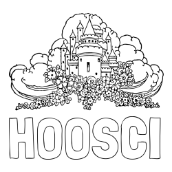 Online Created Coloring Page - HOOSCI Coloring Page and Fairytale Castle Coloring Page - Surrounded by Clouds and Flowers