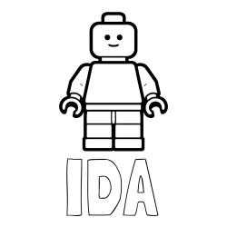 Online Created Coloring Page - IDA Coloring Page and Easy LEGO Character Coloring Page